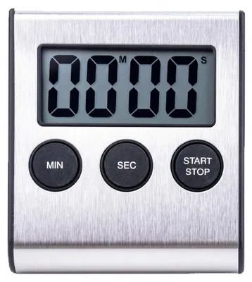 Produktbild von Digitaler Küchentimer - Edelstahl Kurzzeitwecker mit Magnet - Magnetische Eieruhr für die Küche