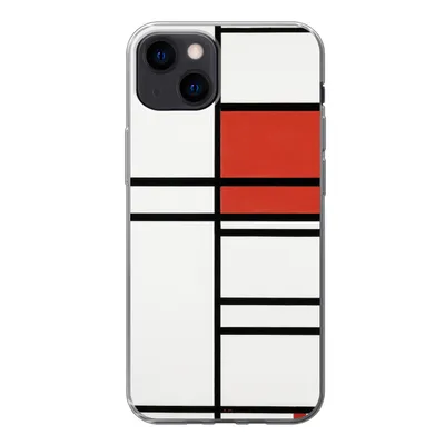 Produktbild von MuchoWow® Handyhülle Schutzhülle Hülle für iPhone 13 Komposition mit Rot und Weiß - Piet Mondrian Silikon Softcase Handy Hülle - Karteninhaber