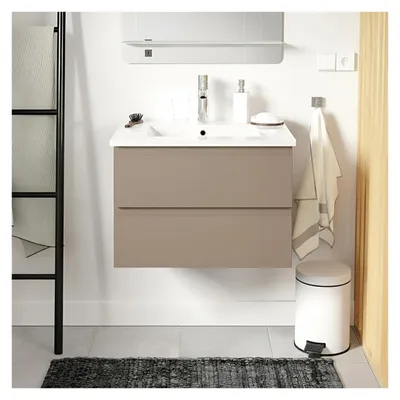 Produktbild von Einzelwaschtisch-Set 60 cm mit Keramikplatte und Chromhahn SORRENTO