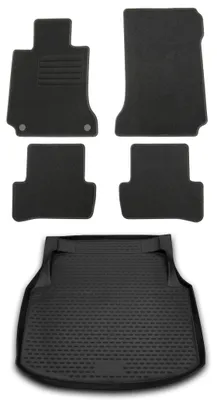Gummi-Kofferraumwanne + Fußmatten Set für Mercedes C-Klasse W204, Bj. 2007-2011