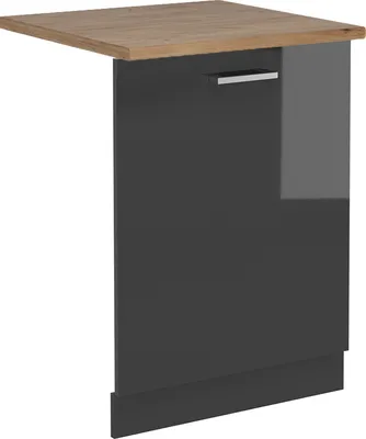 Image de Façade de lave-vaisselle Vicco R-Line Anthracite Haute brillance 60cm , PT Chêne, Model 55014