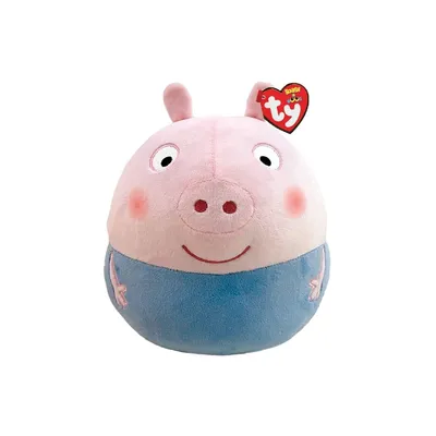 A plush toy of George Pig from Peppa Pig, shown from the front against a white background.