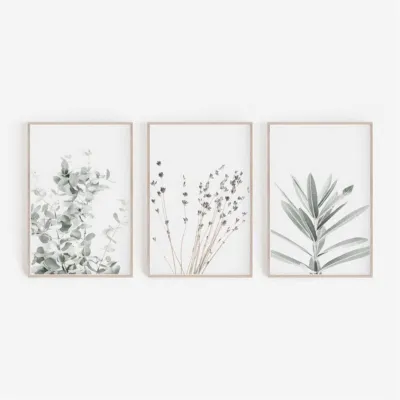 Obrázok produktu pre Sada 3 plagátov, farby: levanduľa a eukalyptus, rozmery: 21 x 30 cm, dekorácia na stenu do obývačky