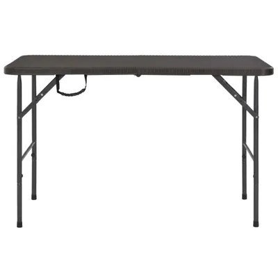 Image de vidaXL Table de jardin pliante brune 120x60x74 cm HDPE aspect rotin