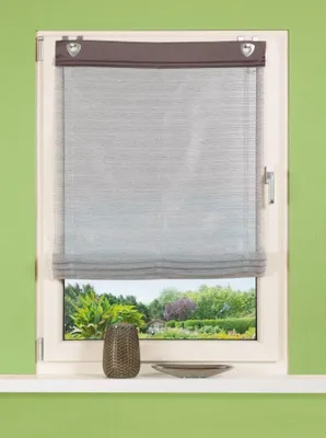Produktbild von Home Wohnideen Raffrollo Effekt Voile anthrazit 140 x 45 cm