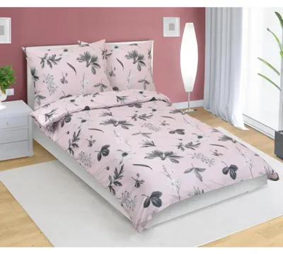 Imagen del producto de Sábanas de algodón - 140x200 cm. 70x90 - gris, rosa