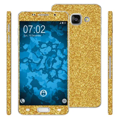 Produktbild von 1 x Glitzer-Folienset für Samsung Galaxy A3 (2016) A310 gold PhoneNatic Schutzfolien