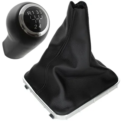 Produktbild von Opel Zafira B 2005 - SCHWARZER 5-GANG-Schaltknauf + SCHWARZE Schaltmanschette + KLEINER CHROM-Rahmen (2-teiliges Set)