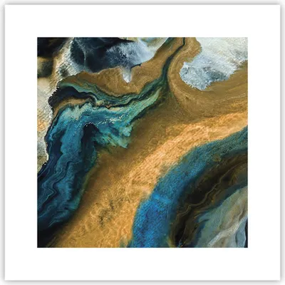 Produktbild von Poster - Poster ohne Rahmen - Abstraktion verschüttet Gold - 30x30 cm - Wand Bild - Wanddeko - Wandbilder - Kunstposter - Wandposter - Bilder - Kunstdruck - Wanddekoration - Wandbild - P2XAC30x30-4431