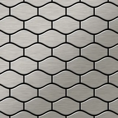 Produktbild von Mosaik Fliese massiv Metall Edelstahl gebürstet grau 1,6mm stark Karma-S-S-B