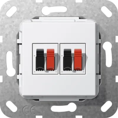 Image de GIRA Raccord haut-parleur double 569303 Insert blanc pur 569303 (569303)