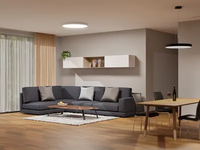 Zdjęcie produktu dla Oprawa sufitowa LED MONO SLIM CRI90, wariant: MONO SLIM, Ø 400 mm, 30 W, 2100 lm, czarny, 2CCT