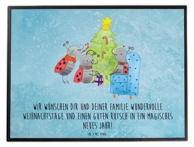 Produktbild von Mr. & Mrs. Panda Schreibunterlage Weihnachten Smörle - Eisblau - Geschenk, schreibtischunterlage, Weihnachtsbaum, bastelmatte, Pfefferminzstange, schreibtischunterlagen
