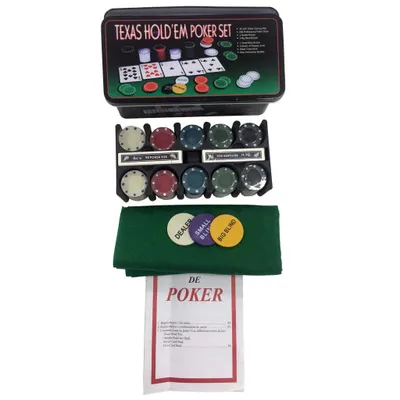 Produktbild von Texas Hold'em Poker-Set in einer Blechdose