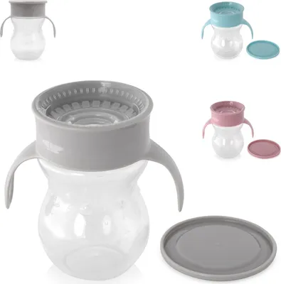 Image de Baby Care Gobelet anti-fuite 360 degrés 270ml Tasse à boire 12 mois et + gris