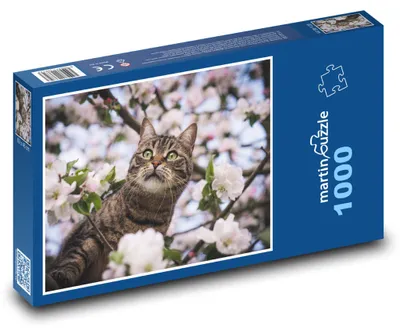 Obrázok produktu pre Puzzle 1000 Mačka medzi kvetmi na strome - martinpuzzle