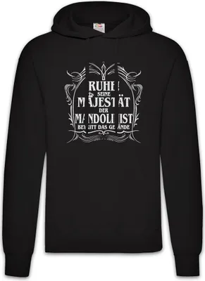 Produktbild von Urban Backwoods Seine Majestät Der Mandolinist, Herren Hoodie, Farbe: Schwarz, Größe: L