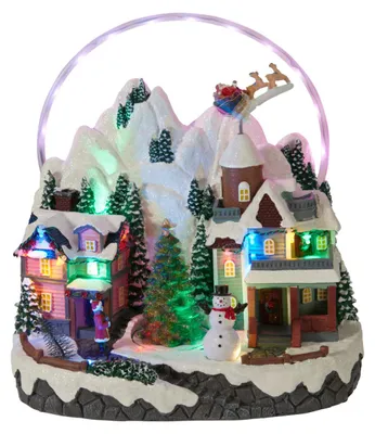 Zdjęcie produktu dla Scenka świąteczna z tęczą, podświetlenie LED i ruch, 27 x 17 x 28 cm