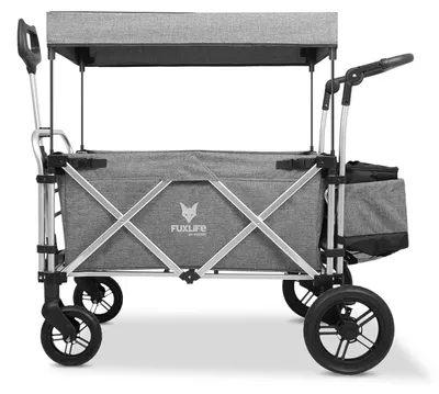 Obrázek produktu pro FUXLIFE by FUXTEC ruční vozík FX-CTL900 Premium šedý – prémiový skládací  dětský vozík se sluneční stříškou  5bodové bezpečnostní pásy  skládací ruční vozík s chladicí taškou, prémiová šedá