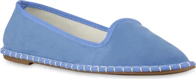 Produktbild von VAN HILL Damen Slip Ons Slippers Bequeme Spitze Schlupf-Schuhe 841207, Farbe: Blau, Größe: 36