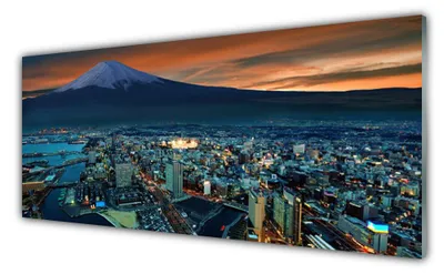 Produktbild von Acrylglasbilder 125x50 Wandbild Druck Stadt Gebirge Gebäude