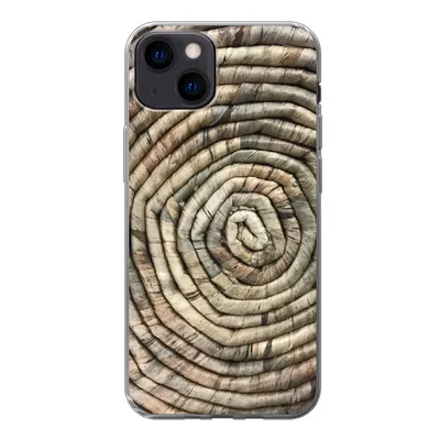 Produktbild von MuchoWow® Handyhülle Schutzhülle Hülle für iPhone 13 Kreis - Schilf - Korb Silikon Softcase Handy Hülle - Karteninhaber