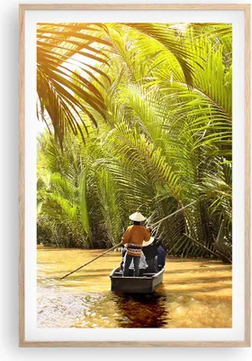 Produktbild von Gerahmtes Poster - Rahmen in heller Eiche - Fluss Mekong £ódŸ - 61x91,5 cm - Wand Bild - Wanddeko - Wandbilder - Kunstposter - Wandposter - Bilderrahmen - Bilder - Kunstdruck - P2NPA61x91-4695