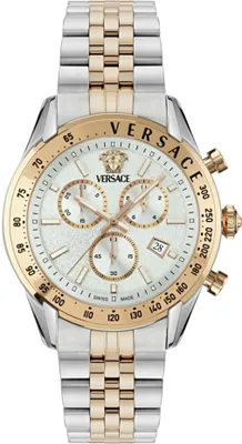 Zdjęcie produktu dla Versace VE8R00424 Chrono Master czarny złoty zegarek męski ze stali nierdzewnej NOWOŚĆ