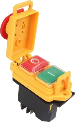 Produktbild von Trade-Shop Ein-Aus-Schalter / Hauptschalter / Geräteschalter / Taster YH02-A 16A 250V mit 5 Anschlusskontakten für stationäre Maschinen wie Kreissägen