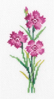Productafbeelding van RTO Kreuzstich borduurpakket "Nelke", telpatroon, Aida 14, 6x13 cm