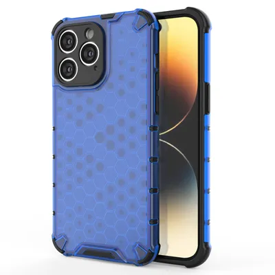 Obrázek produktu pro Hurtel Honeycomb, Tvrdé pouzdro, Apple, iPhone 14 Pro, 15,5 cm (6.1"), Modrá