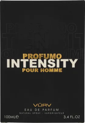 The image shows the front of a perfume box.