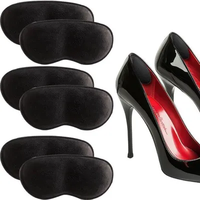 Image de Coussinets pour talon, adhésifs, 6 pièces, noirs, pour chaussures