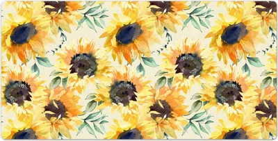 Produktbild von Mauspad - Schreibtischmatte - Tischunterlage - 120x60 cm - Goldene Sonnenblumen