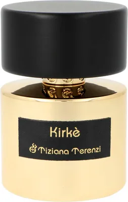 A close-up studio shot of a Tiziana Terenzi Kirke Extrait de Parfum bottle.