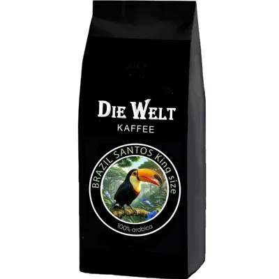 Produktbild von Die Welt Kaffee Brazil Santos Kingsize Kaffeebohnen 1000g