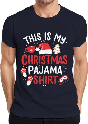 Produktbild von This is my Christmas Pajama Shirt Weihnachtsmütze - Weihnachten Xmas Christmas Herren T-Shirt, Navy, S