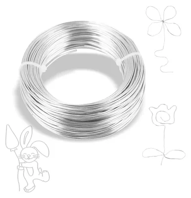 Aluminiumdraht 1 mm x 50 m, flexibel, silber, für Basteln & Schmuck