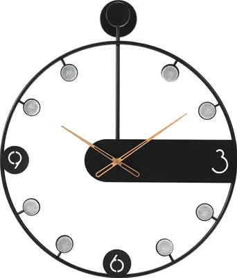 Immagine prodotto di SensaHome Orologio da parete Manila - Lussuoso orologio industriale in metallo - Grande formato - Ø50 cm - Nero