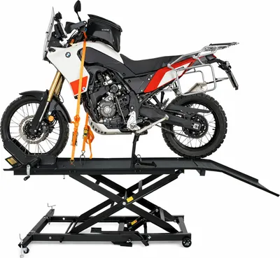 Produktbild von Motorradhebebühne hydraulisch 560 kg Breite 60 cm Schwerlast Scherenheber Motorradheber schwarz