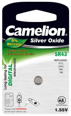 Obrázok produktu pre CAMELION Oxid strieborný SR43 / G12 / 386 / BP1