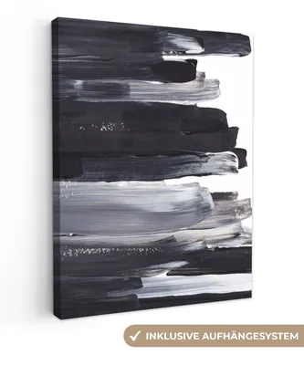 Produktbild von MuchoWow® - Leinwandbilder - Farbe - Schwarz - Design, Wandbild, Wanddeko Bilder Wohnzimmer, 60x80 cm