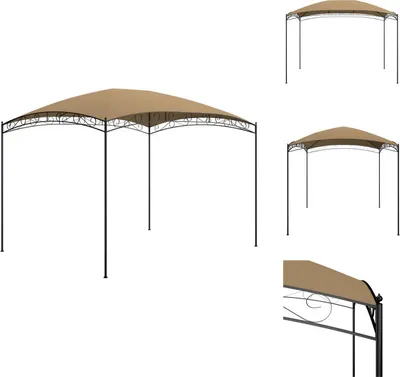 Produktbild von vidaXL Pavillon 3x4x2,65 m Taupe 180 g/m² - Pavillons & Partyzelte