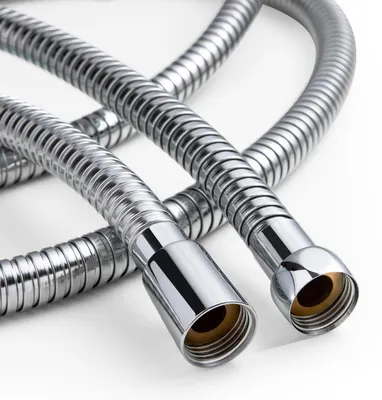 Produktbild von Brauseschlauch 2,5m mit Verdrehschutz, 11mm Bohrung, Edelstahl, Knickschutz, Chrom