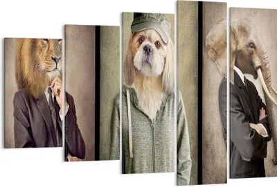 Produktbild von Bild auf Leinwand - Leinwandbild - Tier Abstraktion - 150x100cm - Wand Bild - Wanddeko - Leinwanddruck - Bilder - Kunstdruck - Wanddekoration - Leinwand bilder - Wandkunst - EG150x100-4089