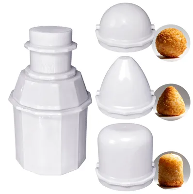 Produktbild von Onigiri Form - 3-in-1 Reisbällchen Former mit Antihaftbeschichtung - DIY Sushi Zubereitung - Weiß