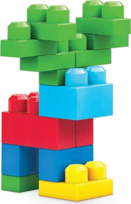 Produktbild von Mega Bloks Bausteine-Beutel bunt (60 Teile), Steck-Bausteine Kinder, Bauklötze