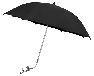 Produktbild von Verstellbarer Kinderwagen-Sonnenschirm mit Klemme UPF 50+ Schwarz