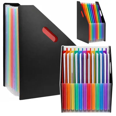 Zdjęcie produktu dla Organizer teczek na dokumenty biurowe. 13 przegródek A4, czarny