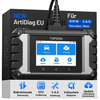 Produktbild von TOPDON ArtiDiag EU Auto OBD2 Diagnosegerät für BMW/Benz/V.A.G, Vollsystem Diagno